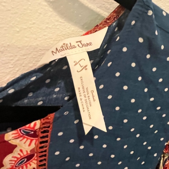 Matilda Jane Blue and Orange Floral Blouse - Picture 3 of 3